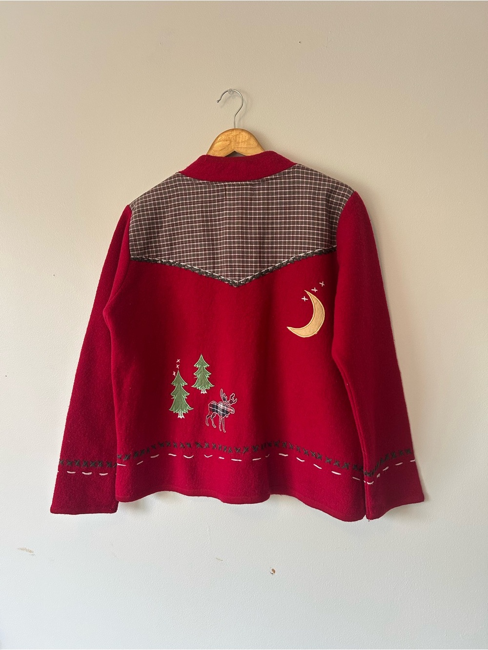 Vintage women’s wool camp theme zip up - Picture 2 of 12